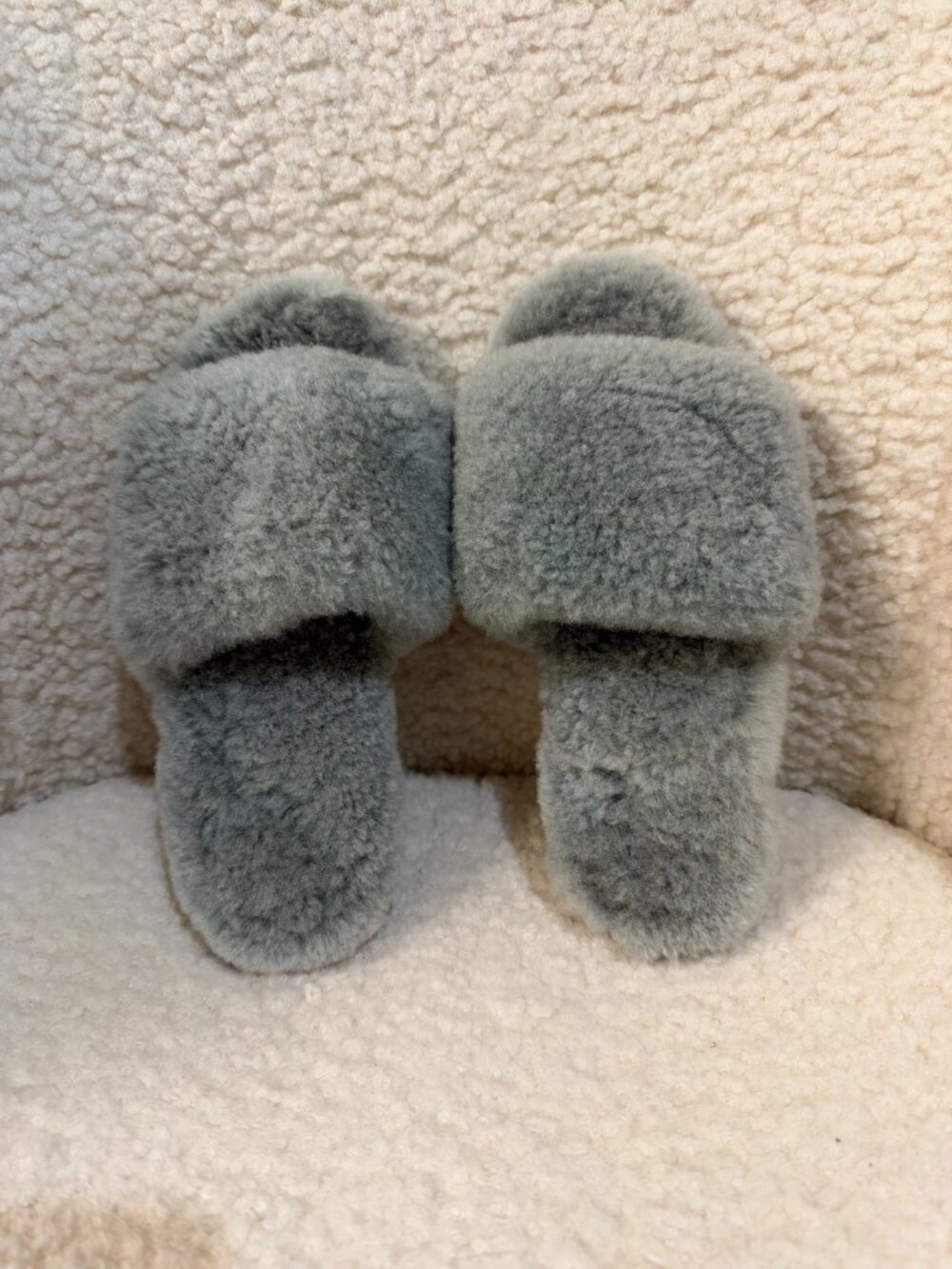EMU Australia Gray Sheepskin Slide Slippers, Women's 8
